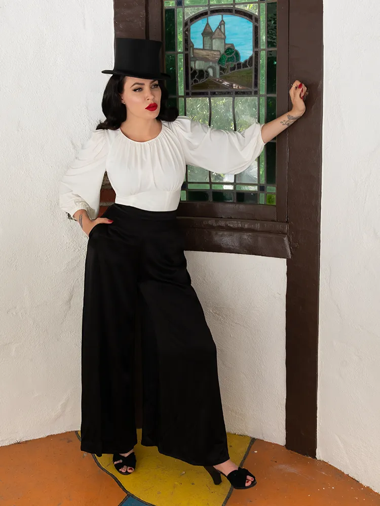 Opera Satin Palazzo Pants (XS ONLY)