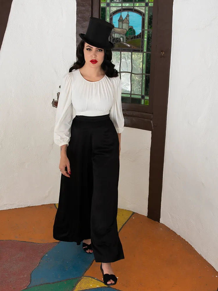 Opera Satin Palazzo Pants (XS ONLY)