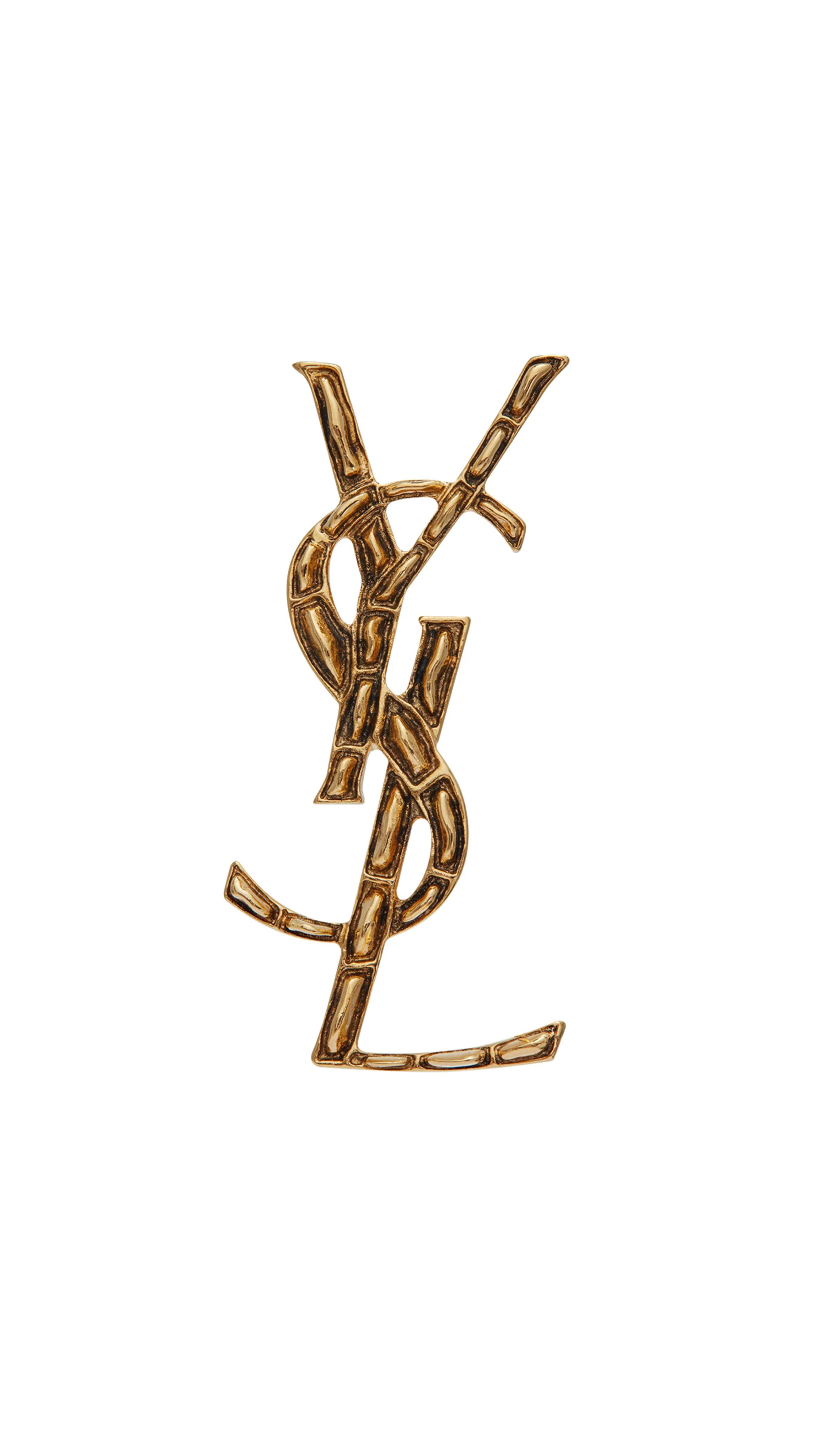 Opyum YSL Crocodile Brooch in Gold Brass - Gold