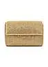 Paradox London Donatella Champagne Gold Diamante Fold Over Soft Clutch Bag