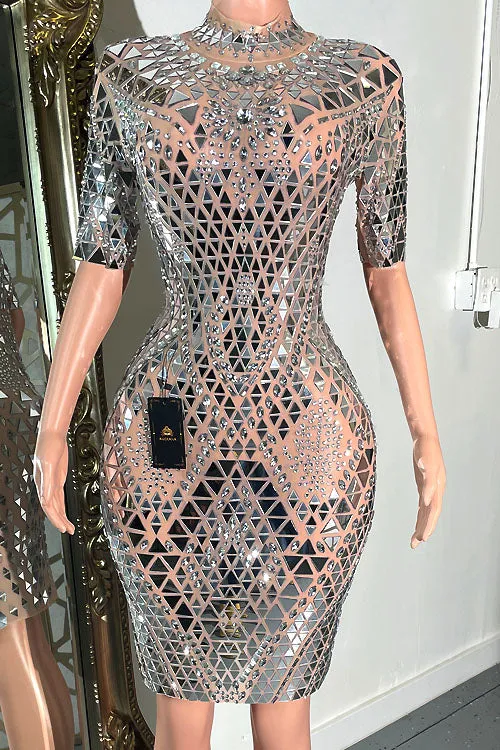 Penil Mirror Mesh Dress