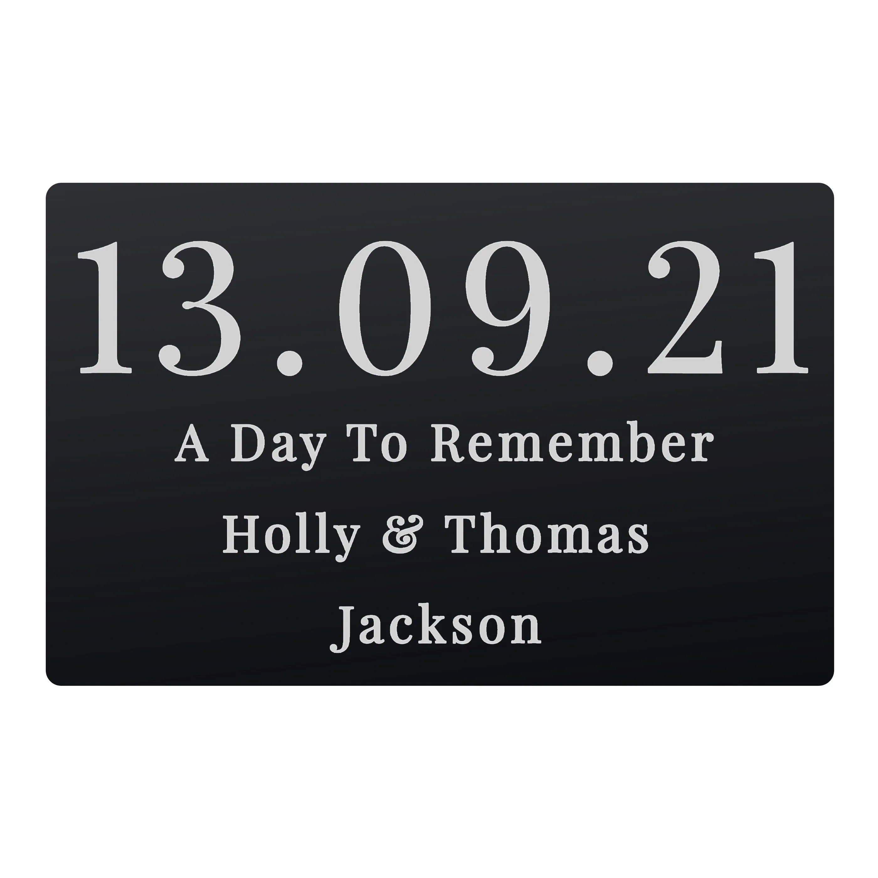 Personalised Large Date Black Wallet Card