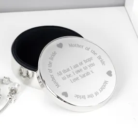 Personalised Mother of the Bride Round Trinket Box