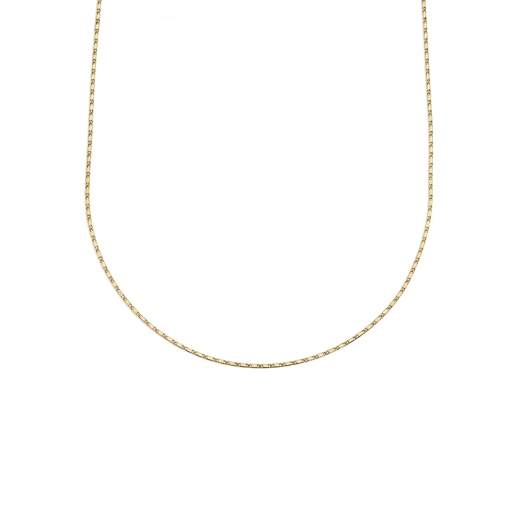 Petite Bar Chain Necklace - 14k Yellow Gold