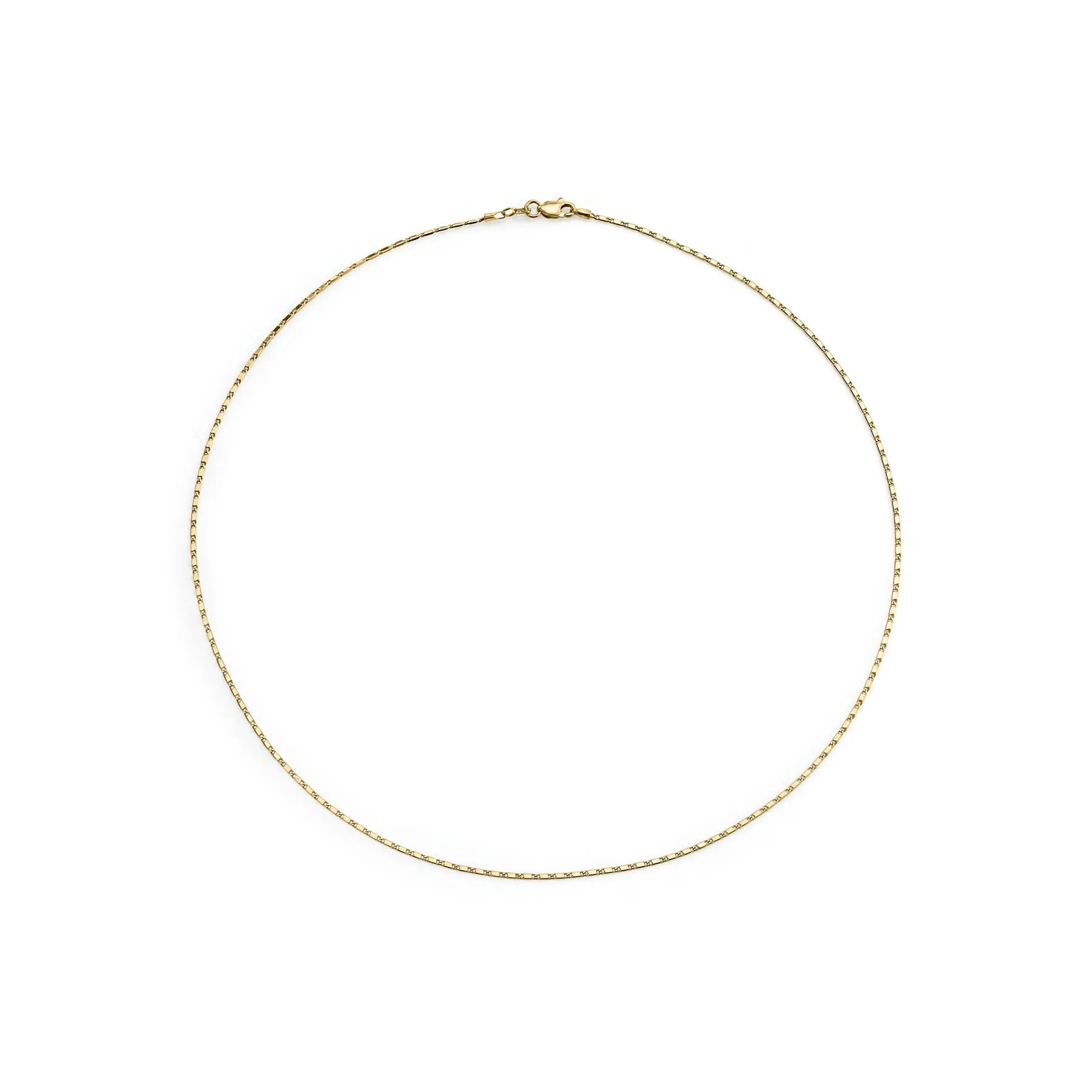 Petite Bar Chain Necklace - 14k Yellow Gold