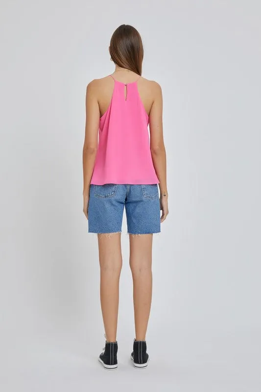 Pink Chiffon Halter Top