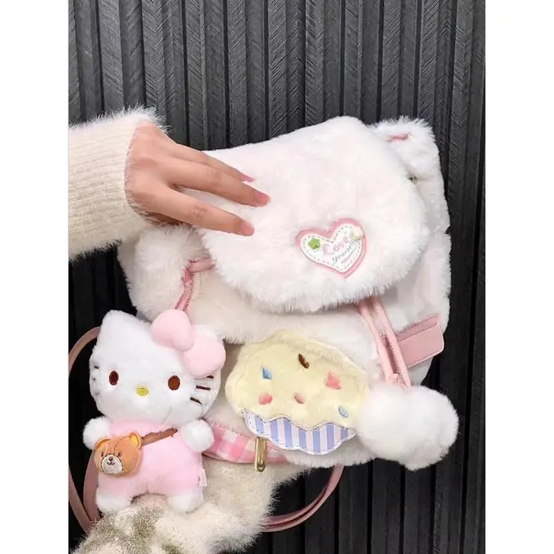 Pink Heart Plush Backpack - Kimi