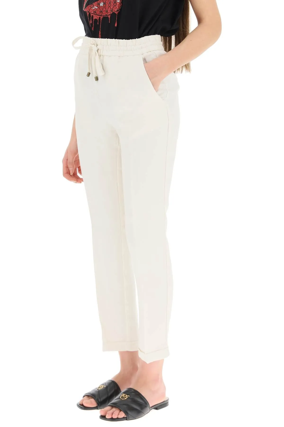 Pinko High-Waisted Wide-Leg Palazzo Pants