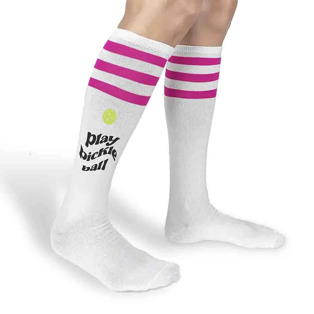 Play Pickleball Novelty Knee High Socks for Her