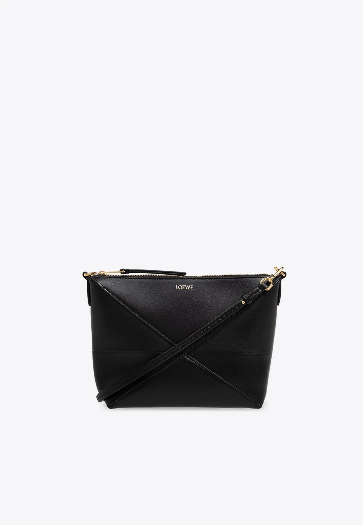 Puzzle Fold Leather Crossbody Bag