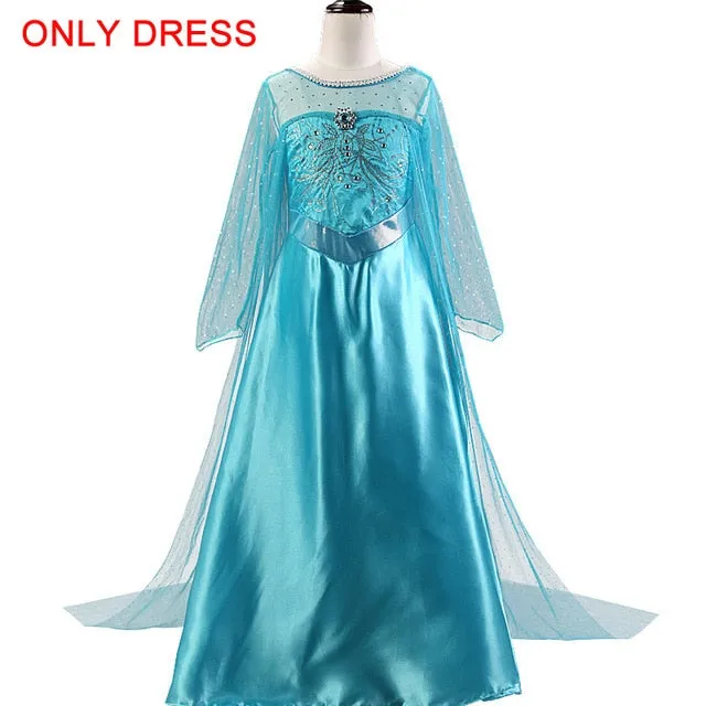 Queen Elsa Dresses Elsa Elza Costumes Princess Anna Dress for Girls Party Vestidos Fantasia Kids Girls Clothing Elsa Set