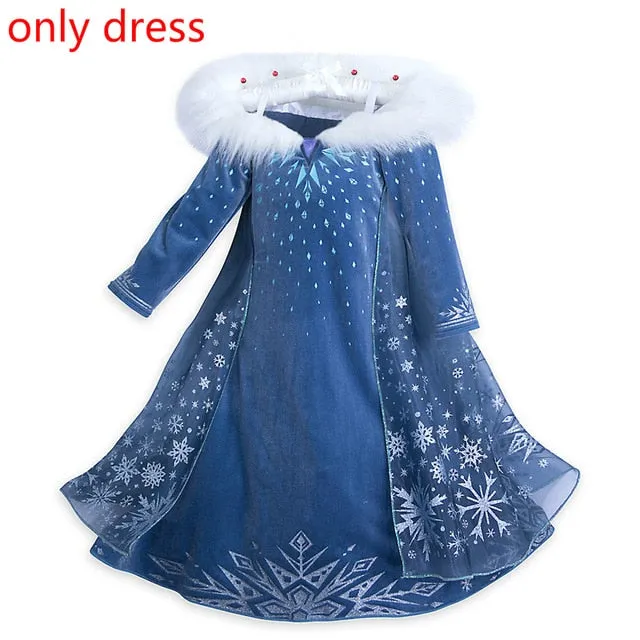 Queen Elsa Dresses Elsa Elza Costumes Princess Anna Dress for Girls Party Vestidos Fantasia Kids Girls Clothing Elsa Set