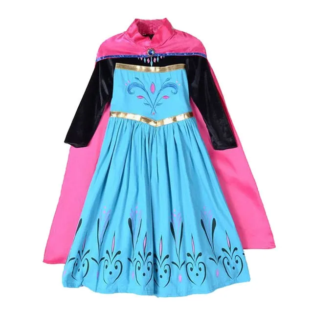 Queen Elsa Dresses Elsa Elza Costumes Princess Anna Dress for Girls Party Vestidos Fantasia Kids Girls Clothing Elsa Set