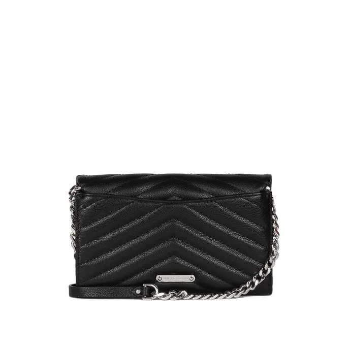 QUILTED EDIE WALLET WITH SHOULDER STRAP Woman Black