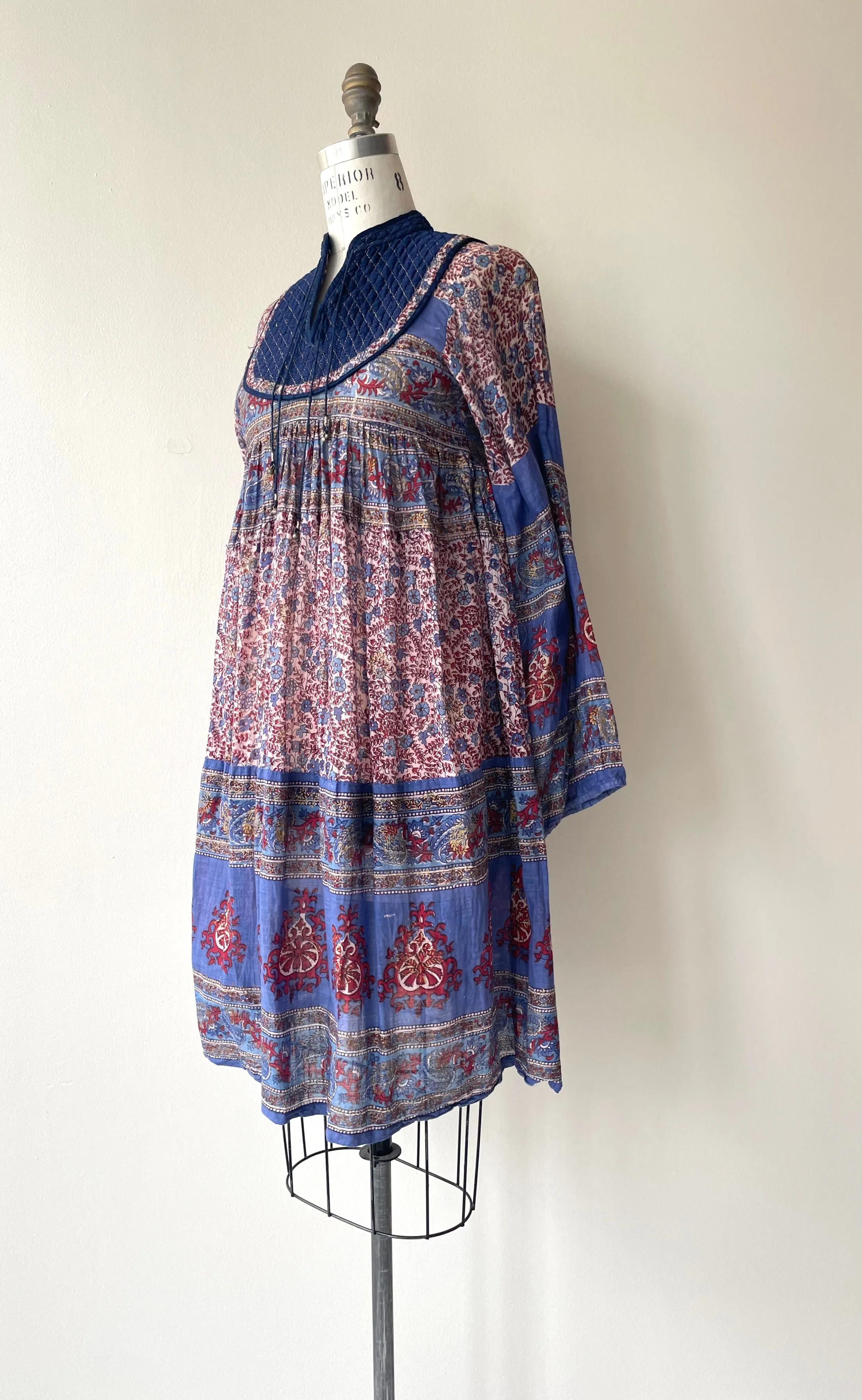 Quilted Indian Cotton Dress | 1970s