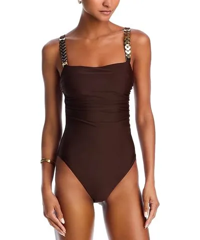 Ramy Brook Hudson Chain Trim One Piece Swimsuit