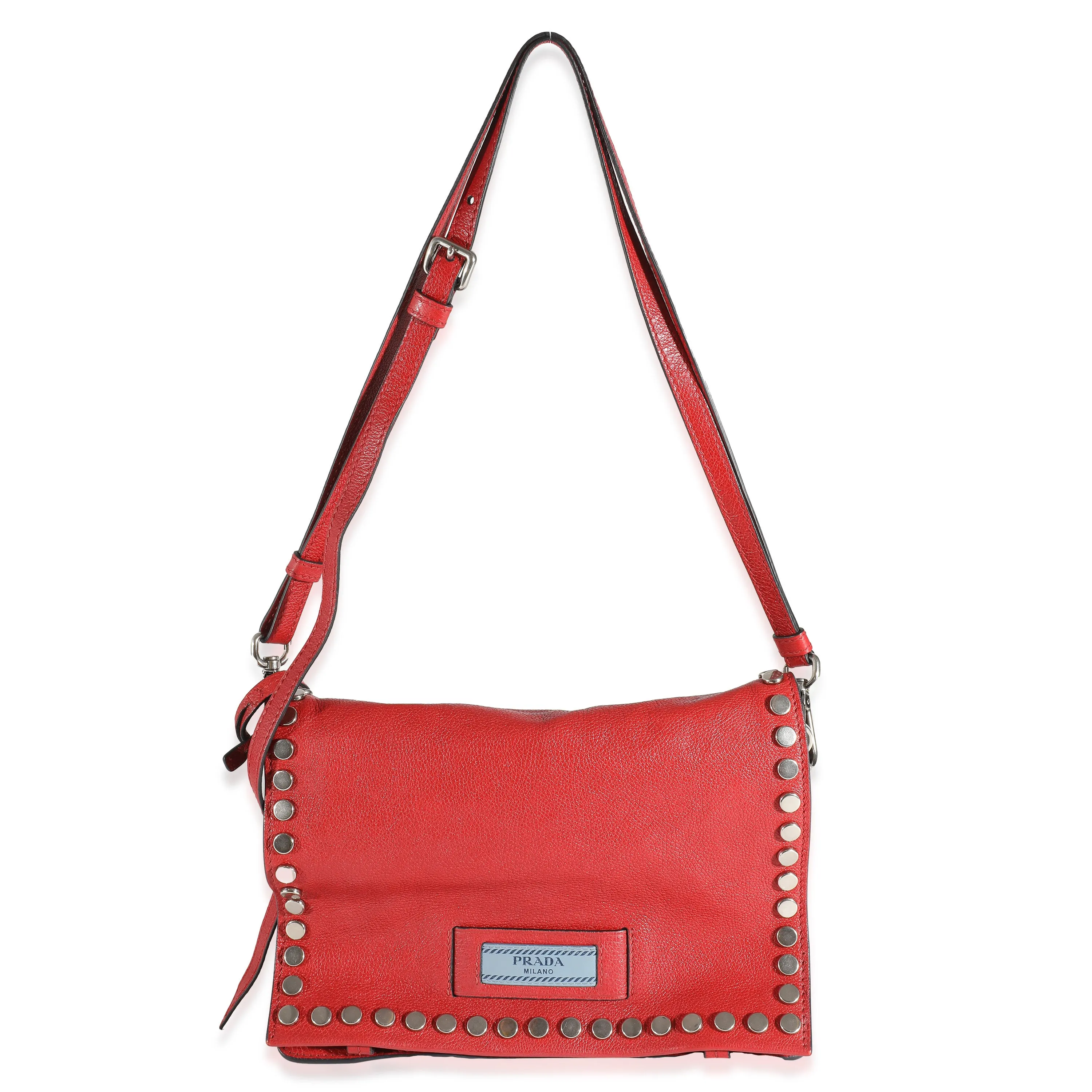 Red Leather Glace Etiquette Crossbody