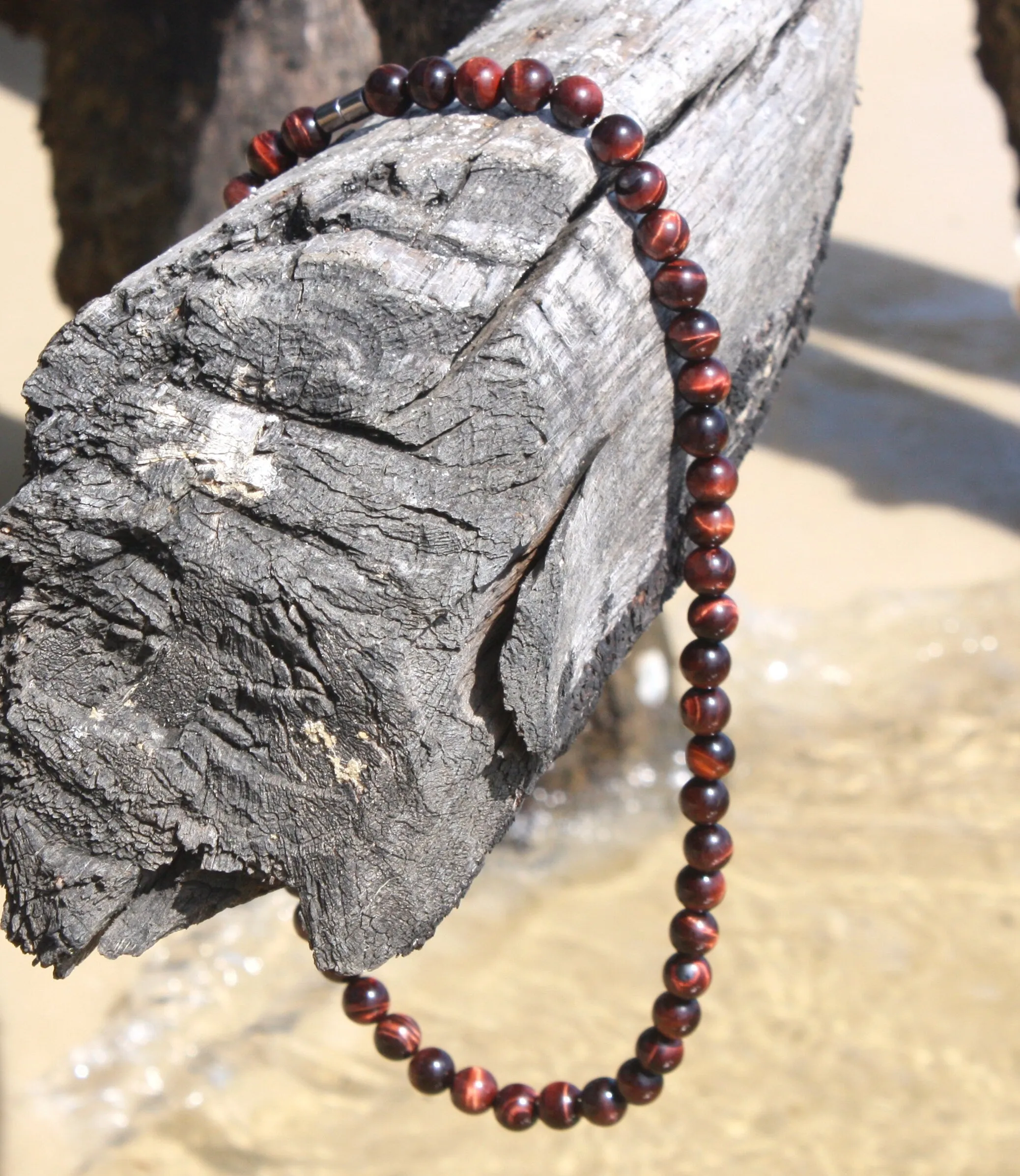 Red Tiger Eye Necklace - Mens Necklace - African jewelry - African Necklace - Tribal Necklace