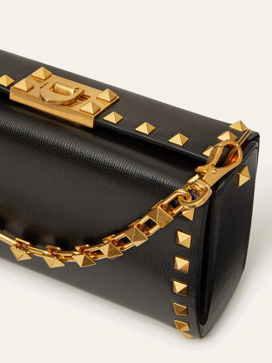 Rockstud Alcove Grainy Calfskin Clutch