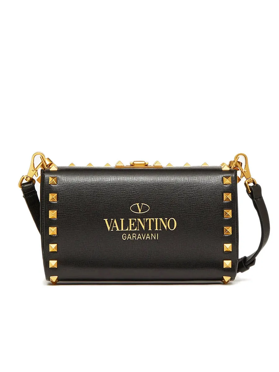 Rockstud Alcove Grainy Calfskin Clutch