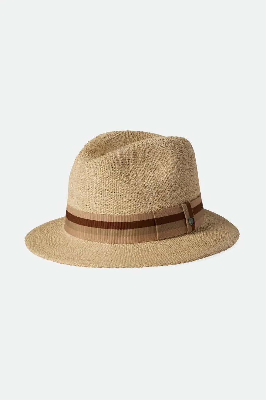 Roma Straw Fedora - Natural