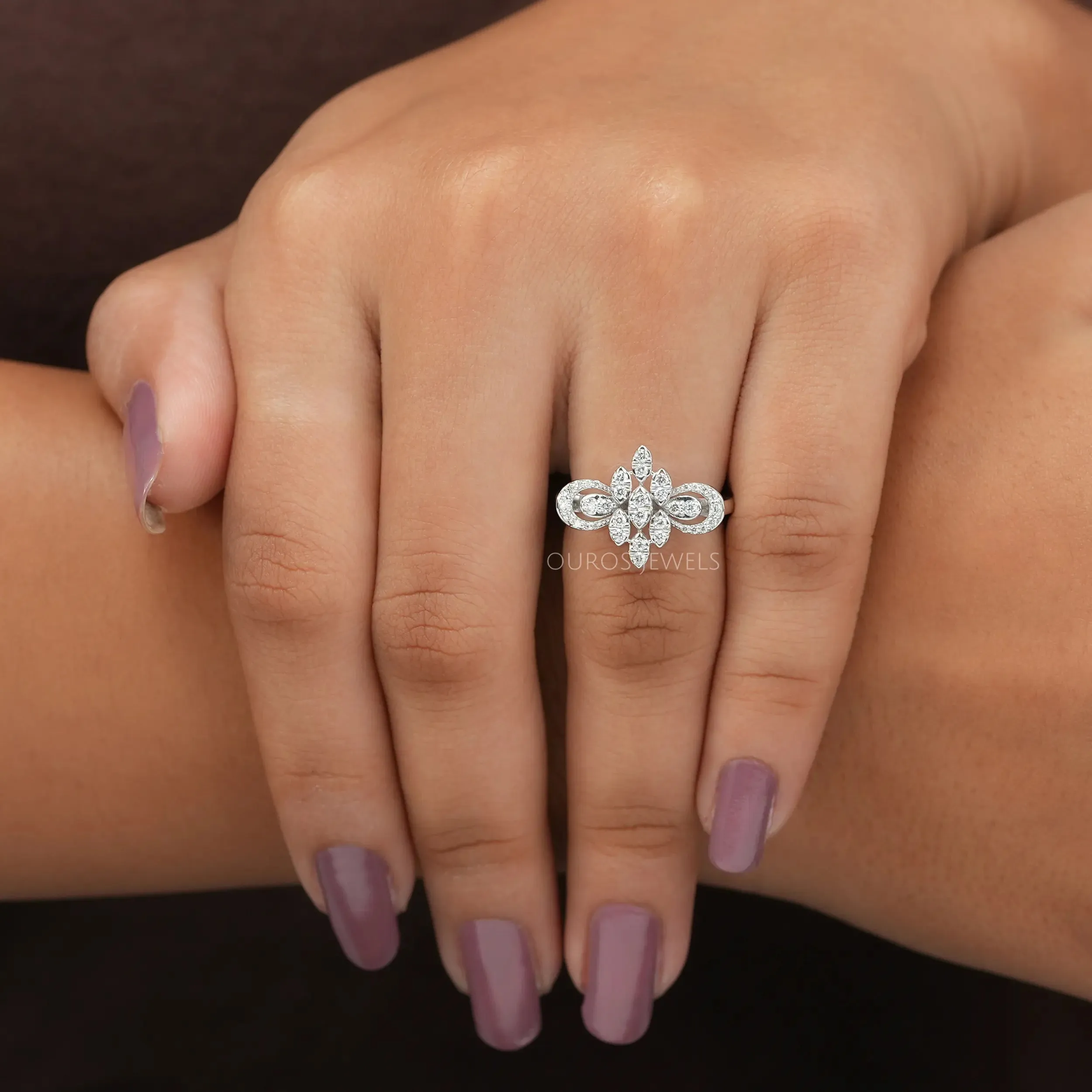 Round  Cluster Diamond  Engagement  Ring