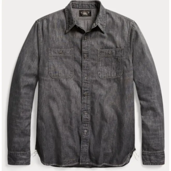 RRL  |Denim Long Sleeves Surf Style Shirts