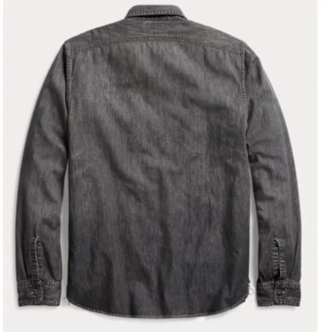 RRL  |Denim Long Sleeves Surf Style Shirts