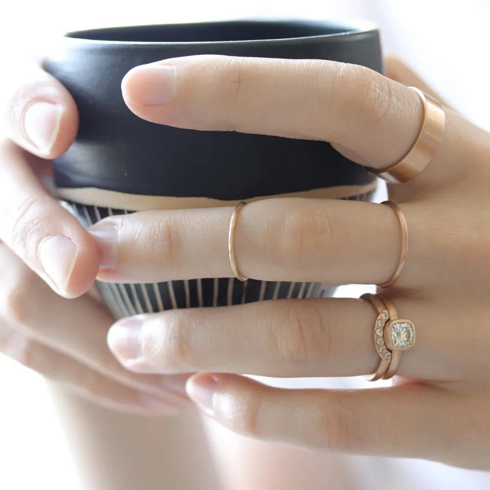 Rustic Textured Round Stacking Ring 