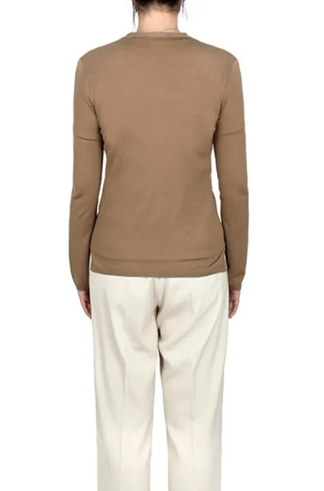 S Max Mara  |Long Sleeves Plain Logo Cardigans