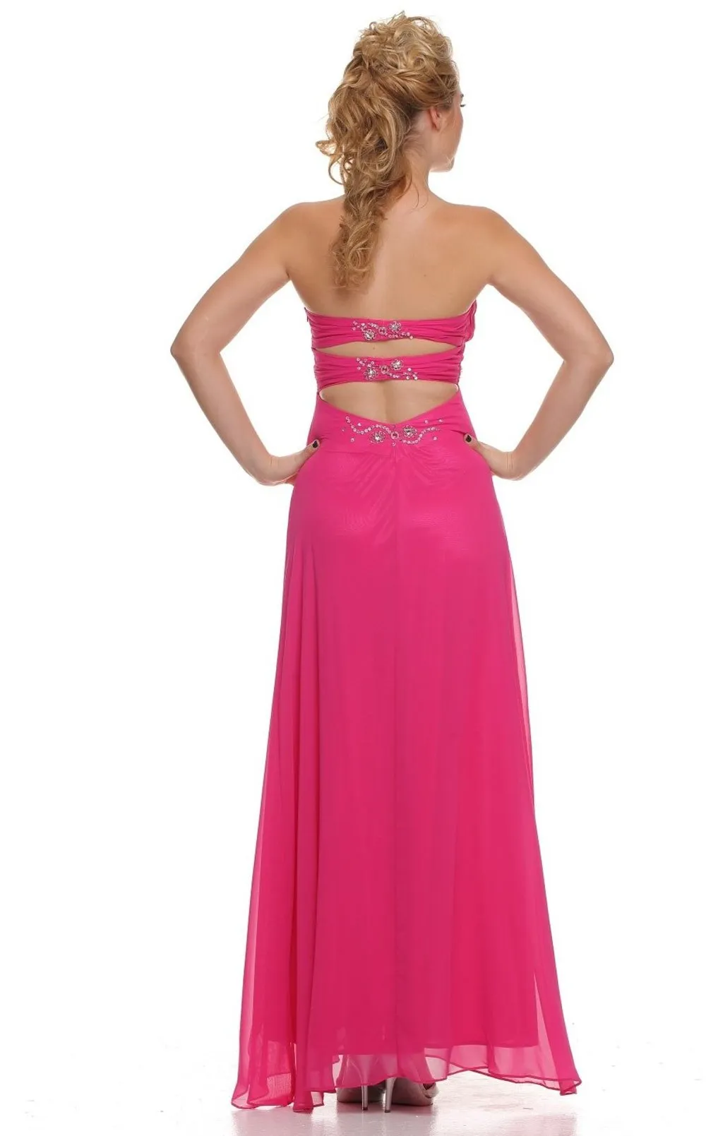 SALE Sweetheart Strapless Long Chiffon Gown Size M Style 2730