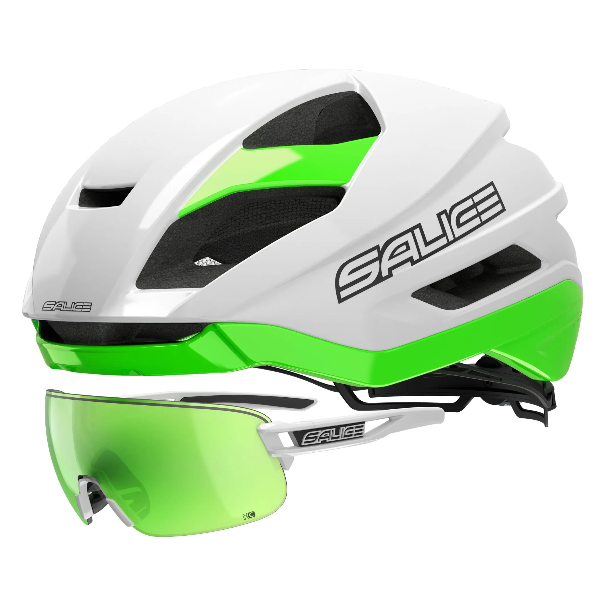 Salice Levante Helmet White-Green - DISCONTINUED