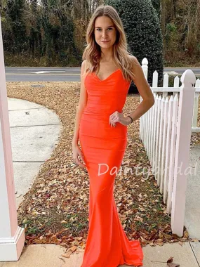 Sexy V-neck Open Back Long Prom Dresses Evening Dresses.DB10452