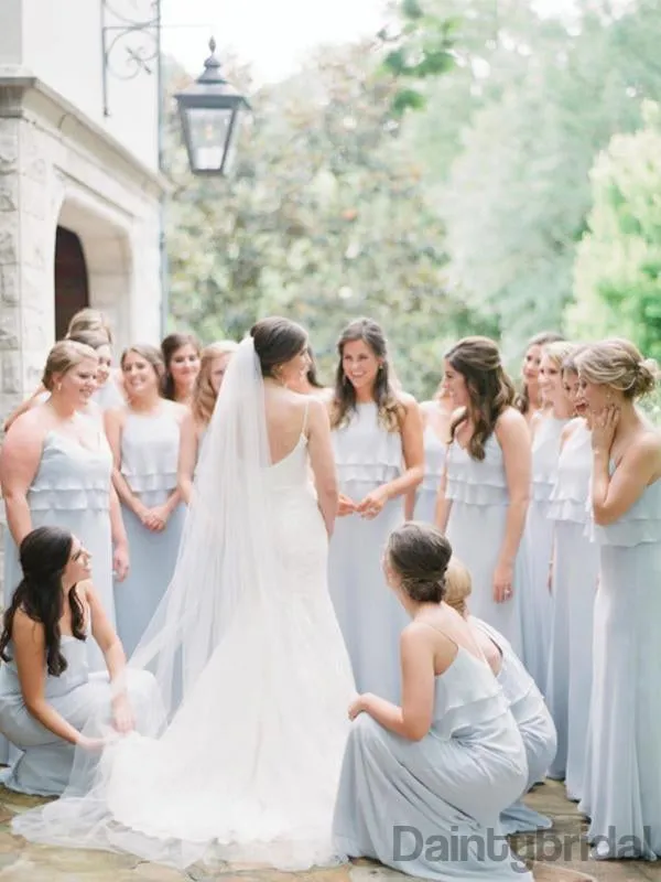 Sexy V-Neck Sleeveless  A-line Floor Length Long Bridesmaid Dresses.DB10309