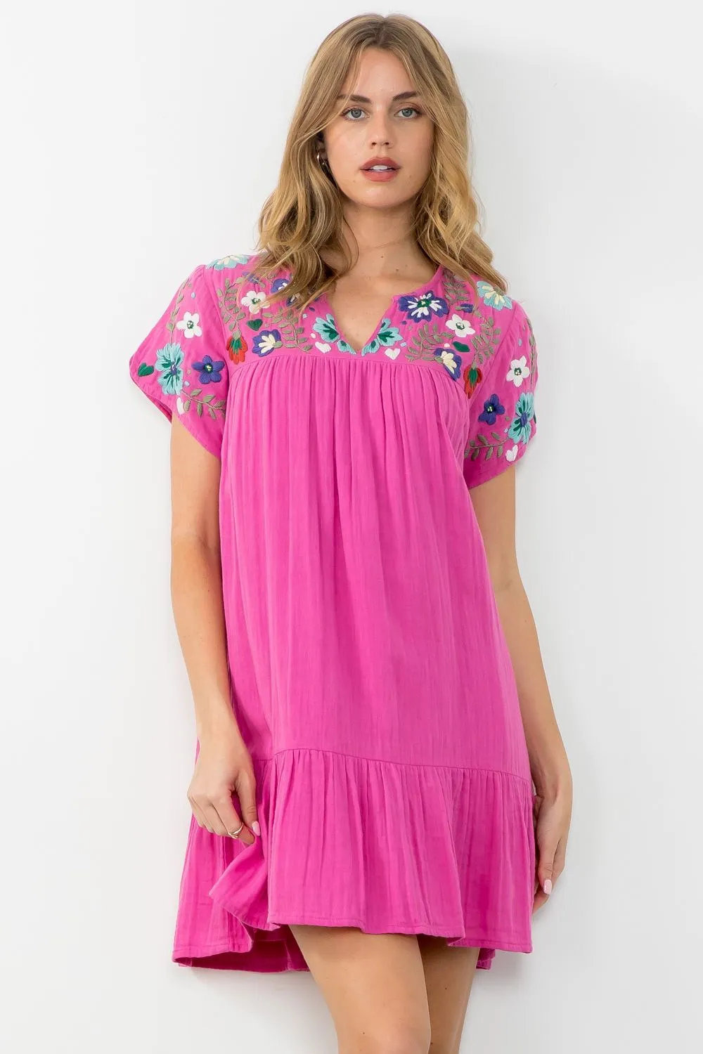 Sherra Flower Embroidered THML Dress