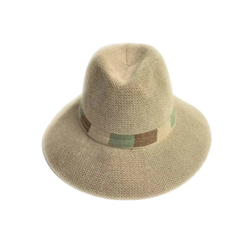 SHIHREEN FEDORA HAT NATURAL WITH MULTI BAND