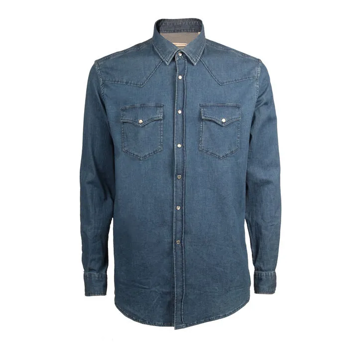 SHIRT WESTERN SUPER STRETCH Man Medium Denim