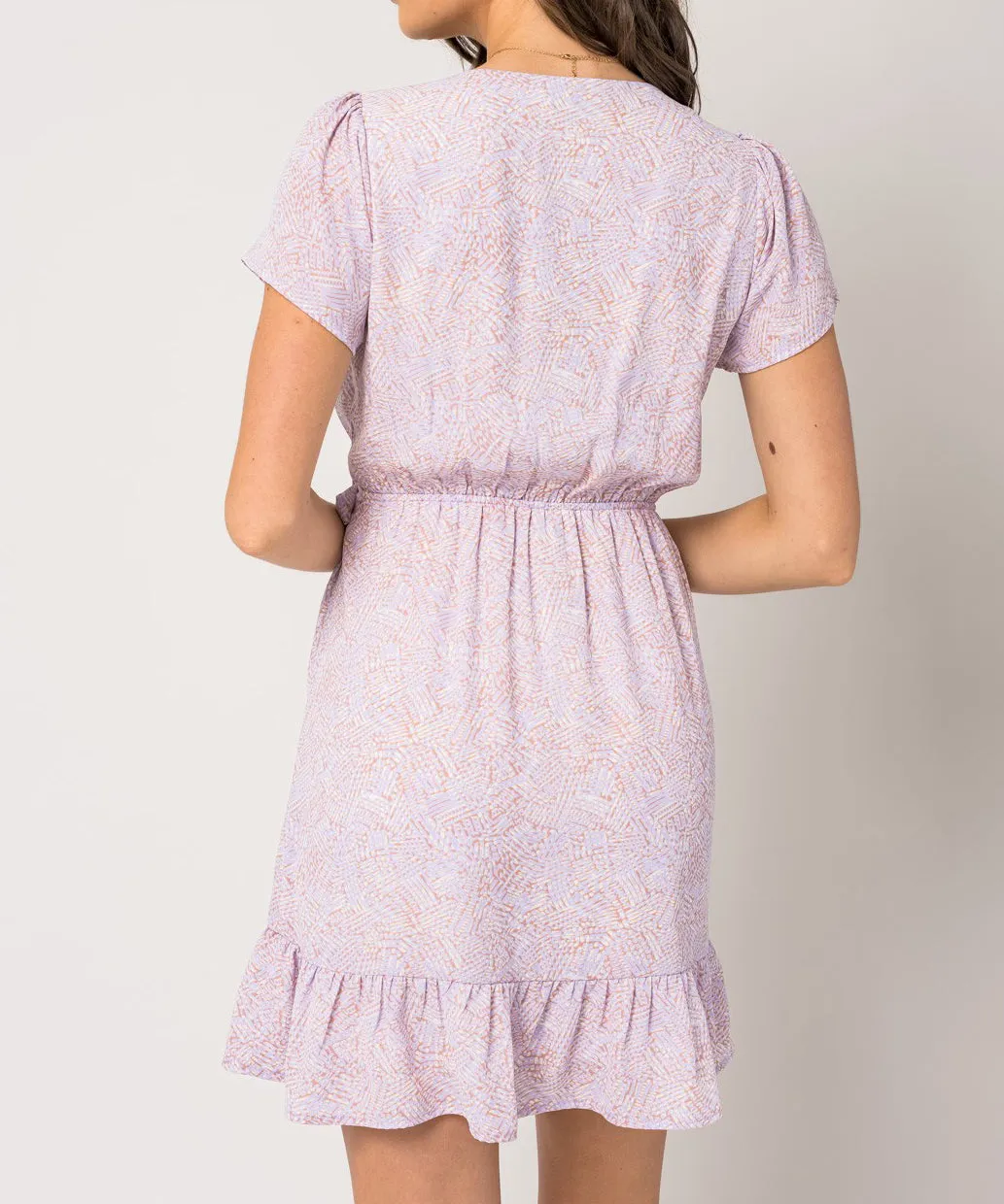 Short Sleeve Dress - Blush Abstract