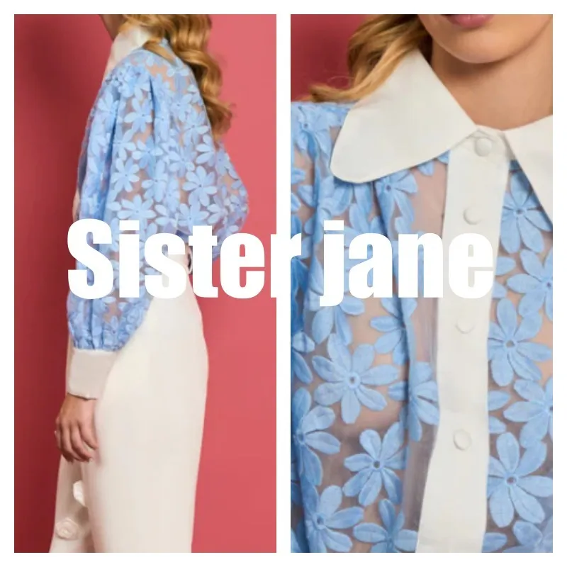 Sister Jane  |Flower Patterns Long Sleeves Shirts & Blouses