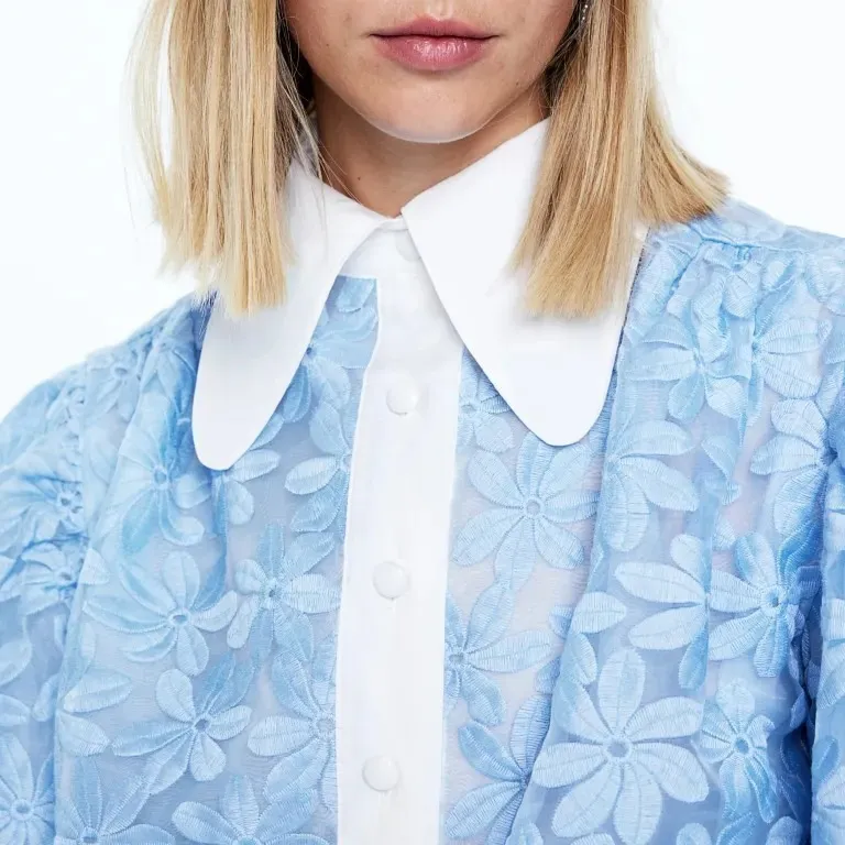 Sister Jane  |Flower Patterns Long Sleeves Shirts & Blouses