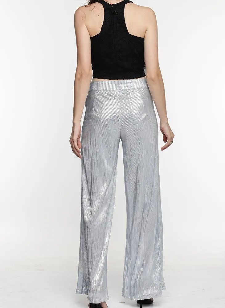 Sky Blue, Metalllic Palazzo pants