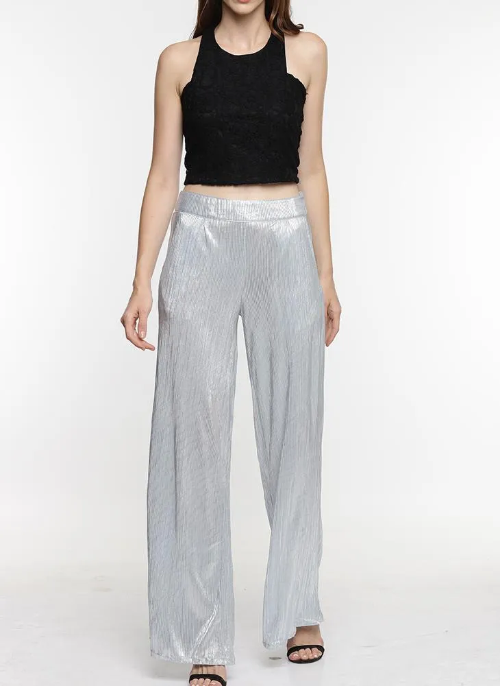 Sky Blue, Metalllic Palazzo pants