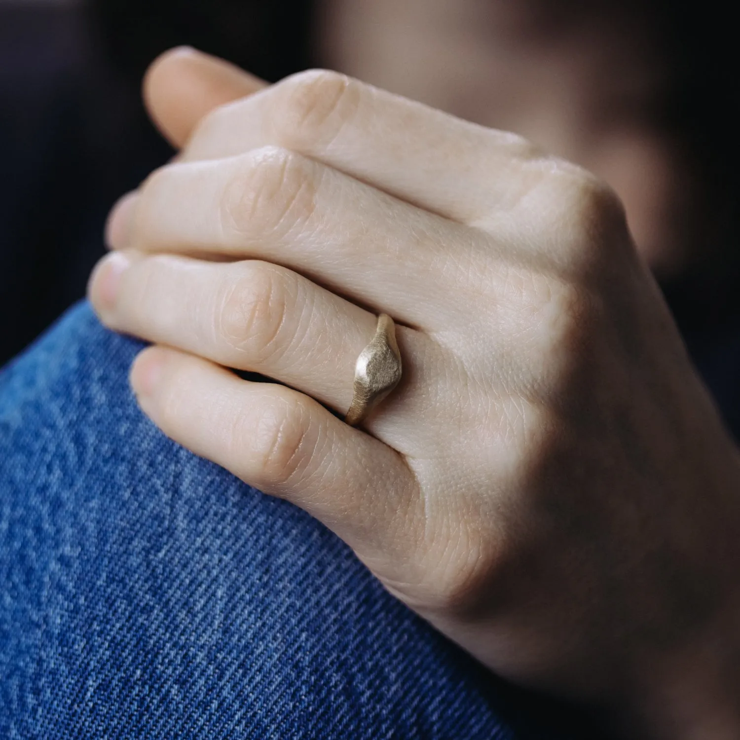 Small Ancient Texture Signet Ring 