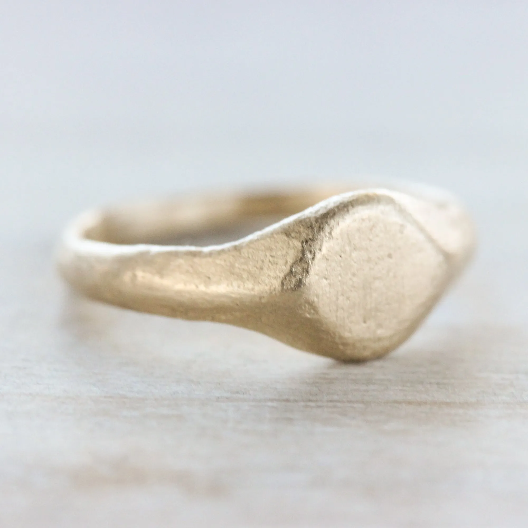 Small Ancient Texture Signet Ring 