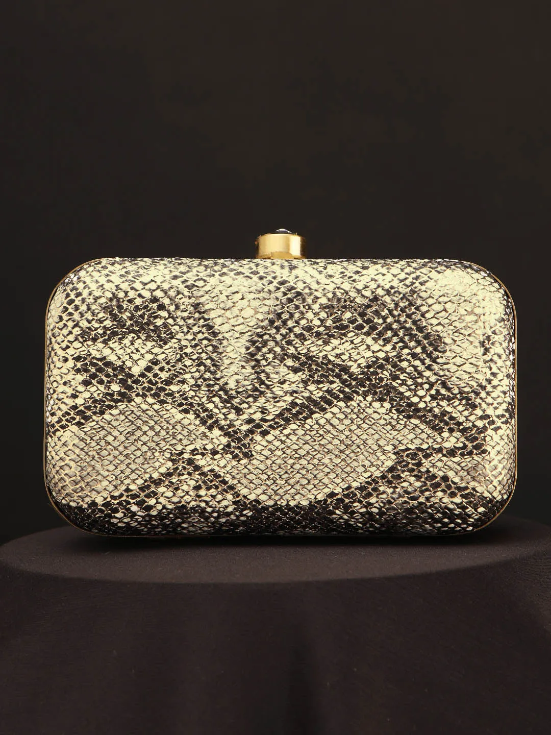 Snake Texture Box Clutch