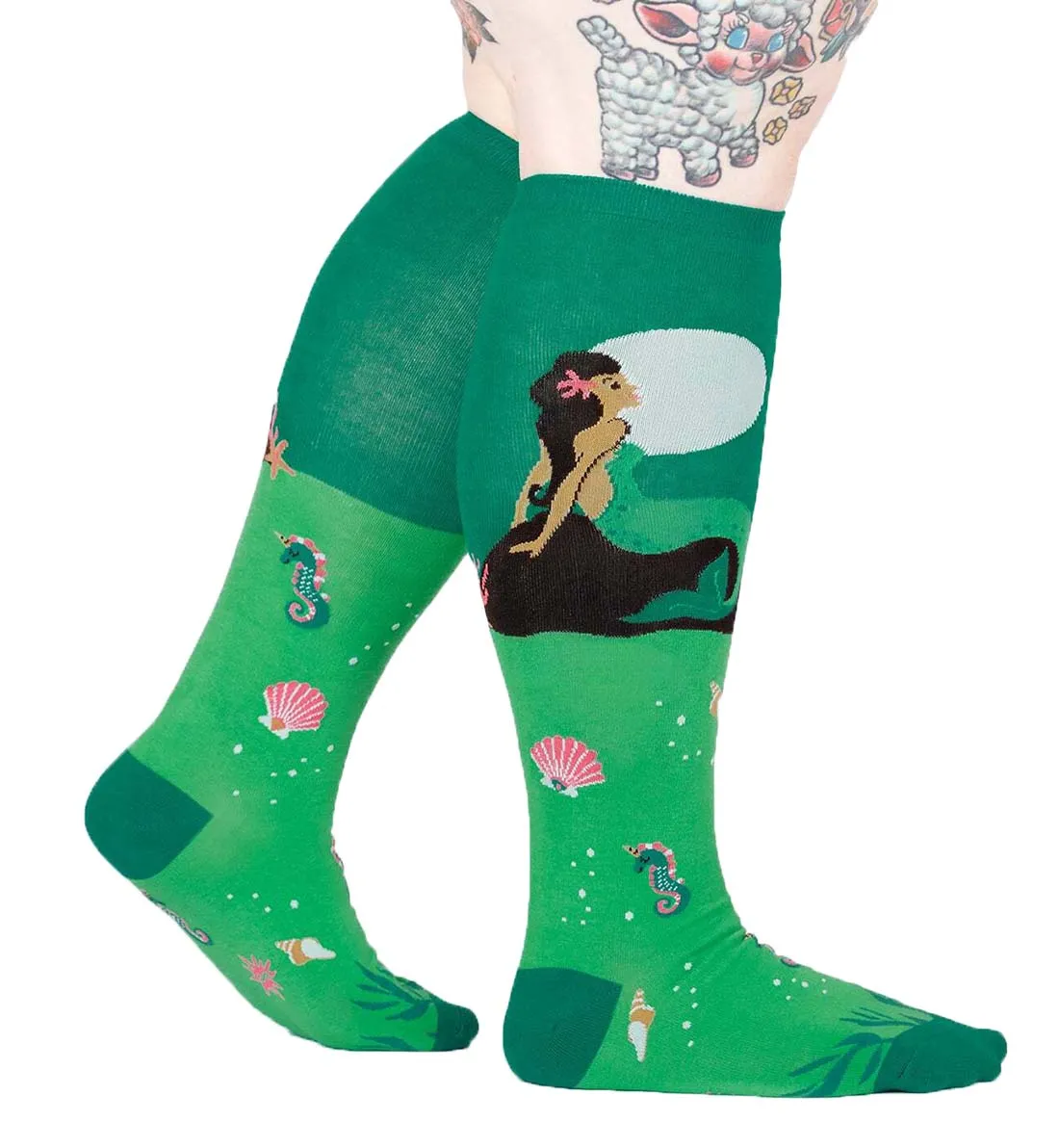 SOCK it to me Unisex Stretch-It Knee High Socks (Unisex) - Moonlight Mermaid