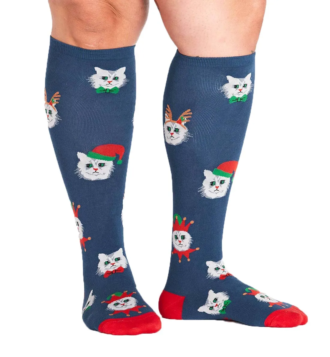 SOCK it to me Unisex Stretch-It Knee High Socks (Unisex) - Santa Claws