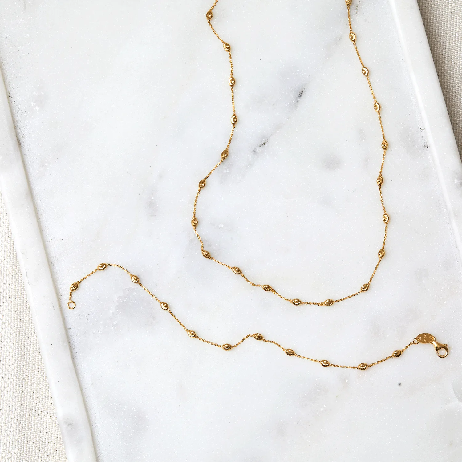 Spaced Mooncut Bead Necklace