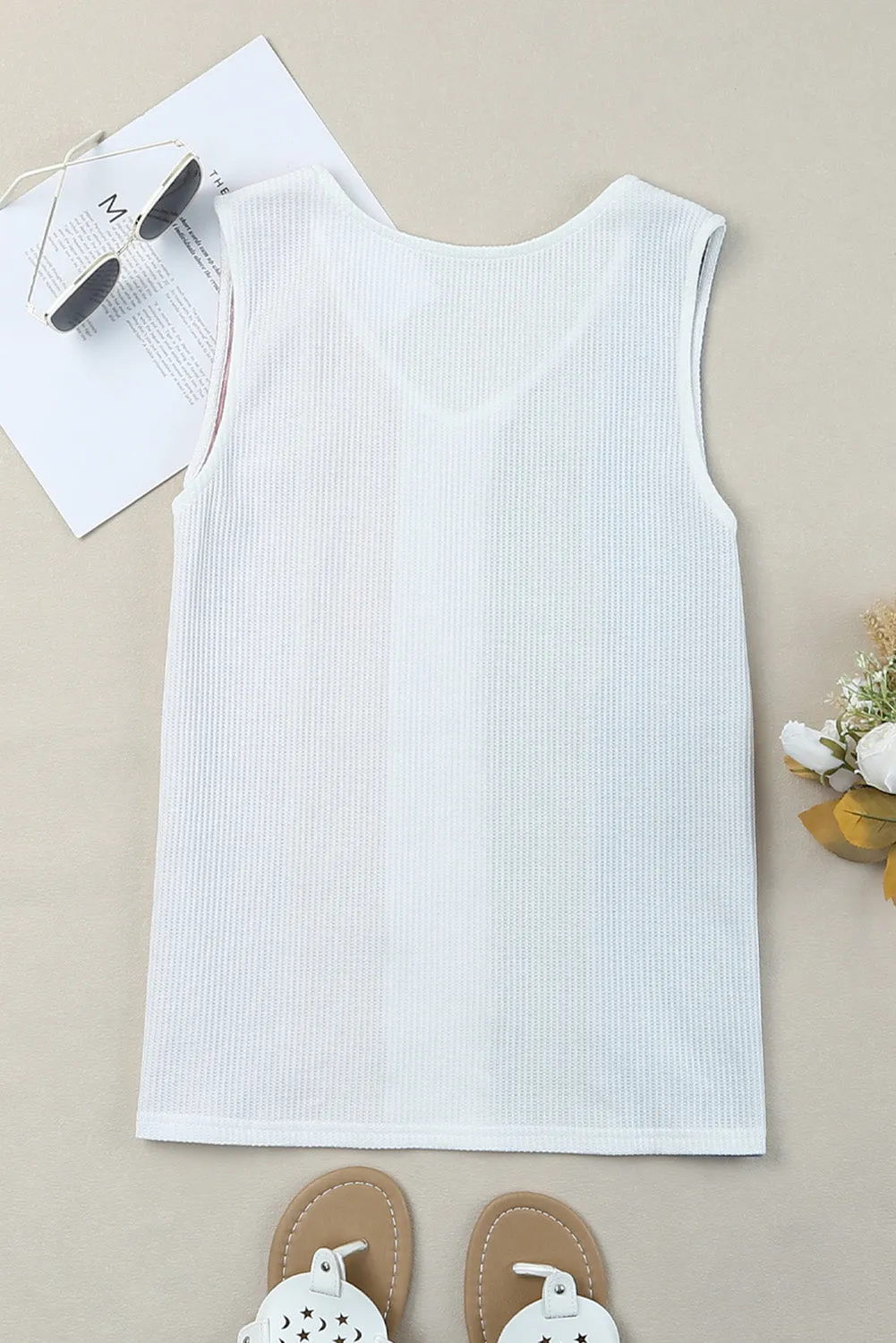 Spring Days Waffle-Knit Tank