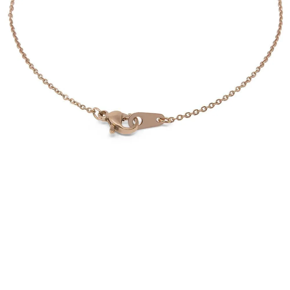 Stainless Steel V Necklace Rose Gold Plated